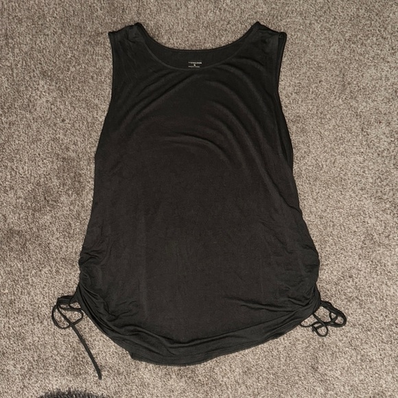 Dark green scoop neck with cinched sides - Picture 1 of 5